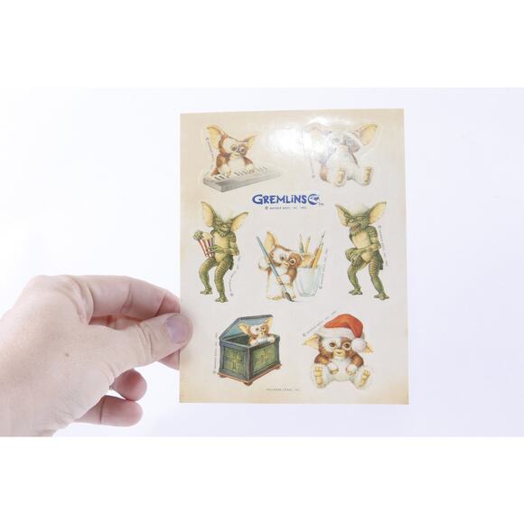Gremlins, Sticker Sheet, Hallmark, Warner Bros, 1983, Movie Characters, Cute Mon - Picture 1 of 1